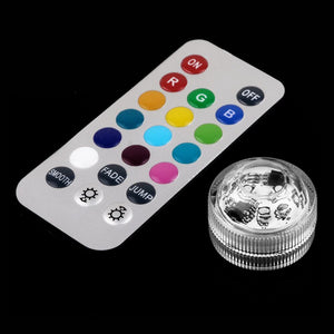 1set waterproof submersible rgb led light with remote battery operated glass hookah shisha tobacco pipes bong accessories lamps