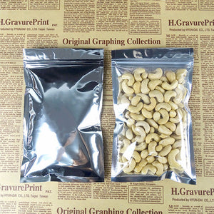 50pcs Small Zip Lock Plastic Bags Reclosable Silver Aluminum Foil Mylar Jewelry/Food Storage Bag Kitchen Package Bag Ziplock Bag