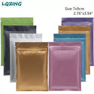 20Pcs Color Aluminum Foil Bag Mini Self Seal Ziplock Packing Food Bag Resealable Baking Candy Jewellry Parts Bags Small Pouches