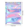 100pcs S/M/L Flat Zip lock Bath Salt Cosmetic Bag One Side Clear Holographic Laser Mini Aluminum Foil Zip Lock Bags Thick