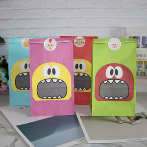 24pcs Multicolor Paper Gift Bag Stand up gold foil dot stiped Bags Party Favor Open Top Gift Packing paper Treat gift Bag