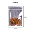 100 Pcs Clear Aluminum Foil Bag Self Seal Zipper Ziplock Packing Food Bag Retail Resealable Baking Packaging Bag Pouch