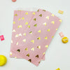 Candy Gift Paper Bag 25pcs White and Rose Gold Foil Heart Wedding Bridal Shower Wedding Birthday Anniversary Favor Sweet Bag