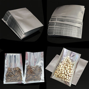 New Hot 100pcs Heat Seal Storage Bags Aluminium Foil Vacuum Sealer Pouches Food Grade For Nuts SMR88