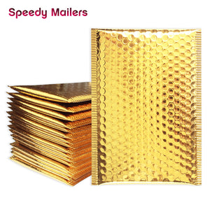 25PCS/Lot Gold Padded Bubble Envelopes Metallic Bubble Shipping Mailer Gold Aluminum Foil Gift Bag Packing Wrap