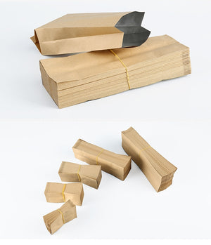 100Pcs/Lot  Top Open Kraft Paper Aluminum foil plated Bag Heat Seal Side Gusset Pouch for tea coffee food packaging