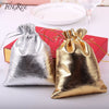FENGRISE 100pcs 7x9 9x12cm Silver Gold Organza Bag Wedding Marriage Favour Gift Box Packaging Gift Bags Jewelry Packaging Bag