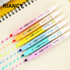 Double Head Erasable Highlighter Pen Fluorescent Fineliner Pens Office Pastel Markers School Stationary Supplies 04438