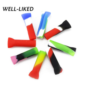 10 PCS Color Random Smoking Silicone Reusable Filter Tips Flat /Round Mouth Tips Silicone Cigarette Holder Mouth Tips Wholesale