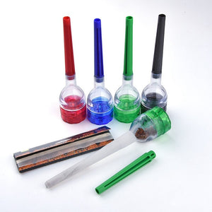 Cone Artist Multi-function Funnel Plastic Grinder 3 Parts Tobacco Herb Spice Crusher Hand Cracker Muller With Cone Roller