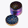 4 Layer Tobacco Case Box Aluminum Alloy Leaf Pattern Grinders Plastic Stickers Manual Tobacco Grinder Portable Smoke Grinder