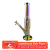 Straight Glass Bongs Luminous fish Pipes Glass Water Pipe Bong 30cm Hookah diffuser downstem percolator Dab Rig